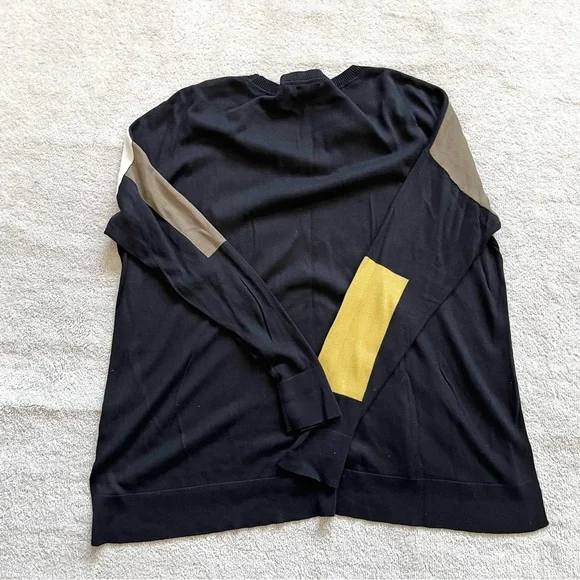 PLANET BY LAUREN G PIMA COTTON/MODAL SWEATER ONE SIZE MODERN CHIC COLOR BLOCK - Picture 2 of 7